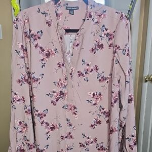 Hilary Radley Floral Blouse in Pink and Purple
